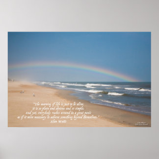 Beach, regenboog en de betekenis van het leven poster