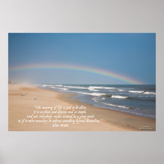 Beach, regenboog en de betekenis van het leven poster (Voorkant)