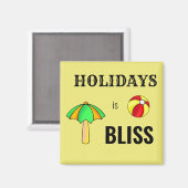 Beach Relax Feestdagen Bliss Happy Ball Magneet (Voorkant / Achterkant)