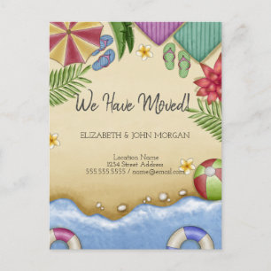 Beach Relax Moving Announance Aankondigingskaart