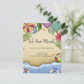 Beach Relax Moving Announance Aankondigingskaart (Staand voorkant)