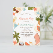 Beach Relax Pool Summer Retirement Party Kaart (Staand voorkant)