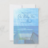 Beach RENEWING Wedding Invitation - Ocean/Sun-rays Kaart (Voorkant)