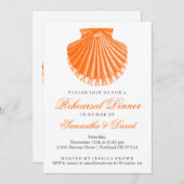 Beach repesal Dinner Scallop Shell Oranje Kaart (Voorkant / Achterkant)