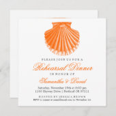 Beach repesal Dinner Scallop Shell Oranje Kaart (Voorkant / Achterkant)