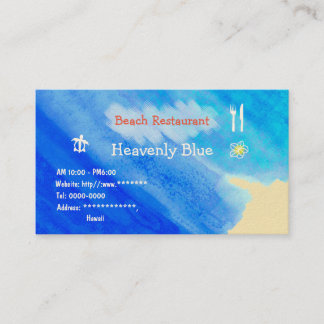 Beach Restaurant2 Blue sky ocean honu plemeria Visitekaartje