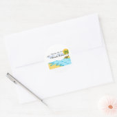 Beach Retirement Naam en datum toevoegen Ronde Sticker (Envelop)