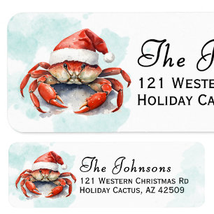 Beach Retouradreslabels   Kerstkrab Etiket