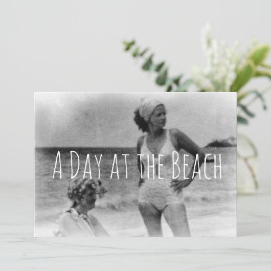 Beach Retro Swimsuit zwemmen Save The Date (Staand voorkant)