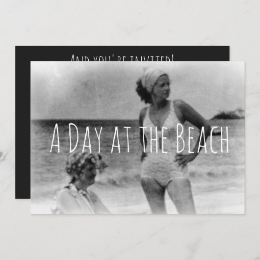 Beach Retro Swimsuit zwemmen Save The Date (Voorkant / Achterkant)