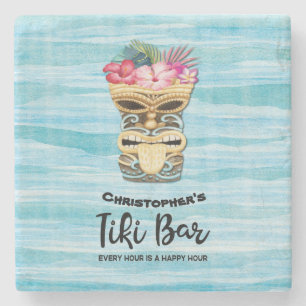  Beach Retro Tiki Bar monogramma Stenen Onderzetter