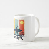Beach Rider ☕ Retro Surfer Tropische Mok (Voorkant rechts)