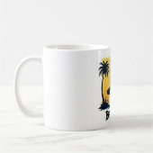 Beach Rider ☕ Retro Surfer Tropische Mok (Links)