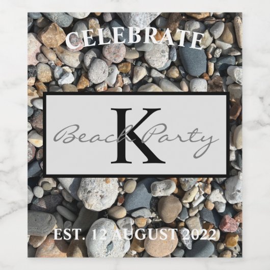 BEACH ROCKS FOTO WINE ETIKET (Enkel label)