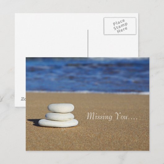 Beach Rocks missen je Briefkaart (Voorkant / Achterkant)