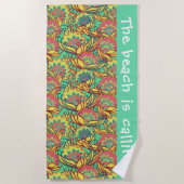Beach roept Key West Floral Pattern Strandlaken (Voorkant)
