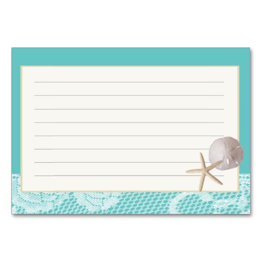 Beach Romance Aqua Recept Kaart (Achterkant)