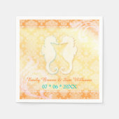 Beach Romance SeaHorse Pair Wedding Servetten (Voorkant)
