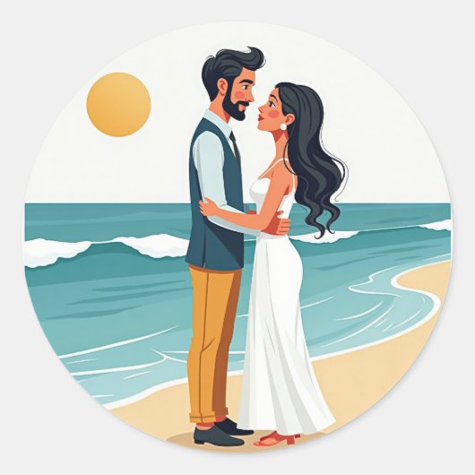 Beach Romance Sticker (Voorkant)