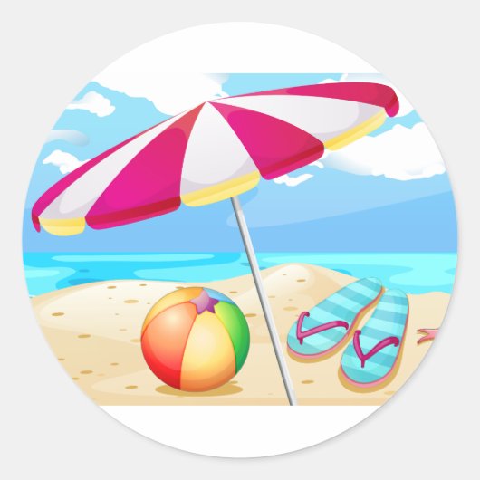 Beach Ronde Sticker (Voorkant)