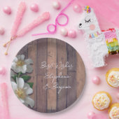 Beach Roos Wood look Papieren Bordje (Feest)