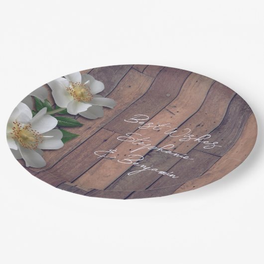 Beach Roos Wood look Papieren Bordje (Gekanteld)