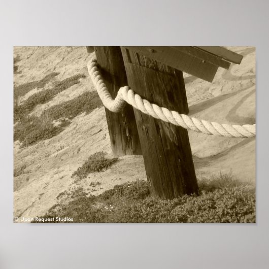 Beach Rope Fence - Sepia Poster (Voorkant)