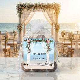 Beach Rozen Arbor Wedding Bedankt Sticker