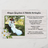Beach Rozen Wood Wedding Invitding Budget Paper Flyer (Voorkant)