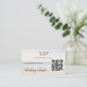 Beach RSVP met Weduwwebsite QR Code Enclosure Informatiekaartje (Staand voorkant)
