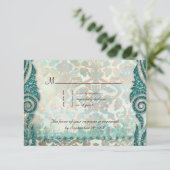 Beach RSVP Weddenrenderkaart Seahorse (Staand voorkant)