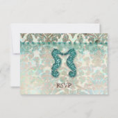Beach RSVP Weddenrenderkaart Seahorse (Achterkant)