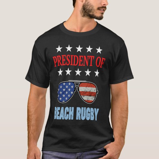 Beach Rugby Accessories USA Flag Beach Saying T-shirt (Voorkant)