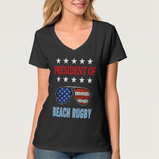 Beach Rugby Accessories  USA Flag Beach Saying T-shirt (Voorkant)