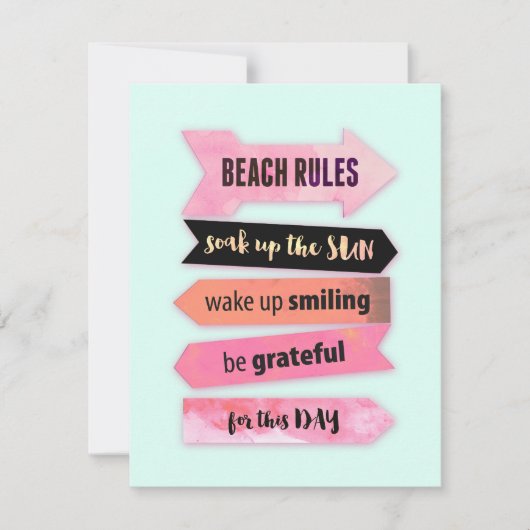 Beach Rules Feestdagenkaart (Voorkant)