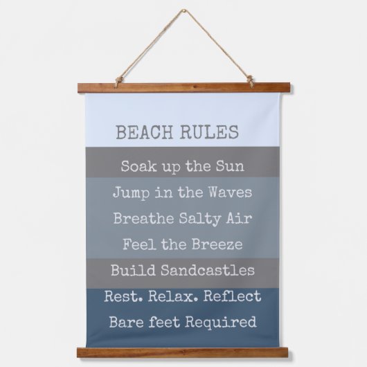 Beach Rules Modern Colorblock Hangend Wandkleed (Voorkant)