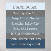 Beach Rules Modern Colorblock Poster (Voorkant)