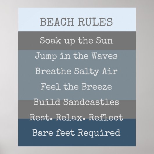 Beach Rules Modern Colorblock Poster (Voorkant)