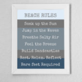 Beach Rules Modern Colorblock Poster