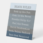Beach Rules Modern Colorblock Reclamebord Met Voetstuk (Voorkant)