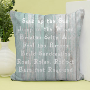 Beach Rules Rustic Kussen