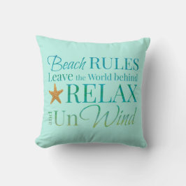 Beach Rules Typografie Pillow Kussen
