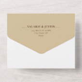 Beach Rustic Wood beige Wedding All In One Uitnodiging (Achterkant)