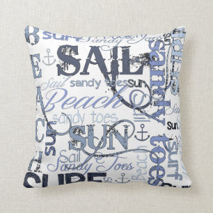 Beach Sail Sun Surf Pillow Kussen