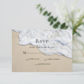 Beach Sand and Foam Wedding RSVP Kaart (Staand voorkant)