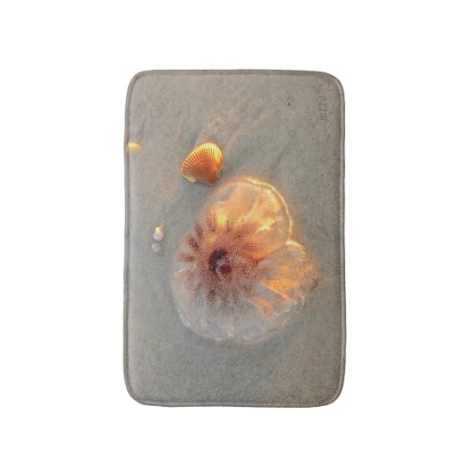 Beach Sand and Jellyfish Bathmat of Pet Mat (Voorkant Verticaal)