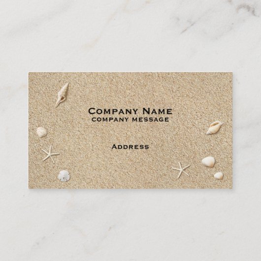 Beach Sand and Seashells Visitekaartje (Achterkant)