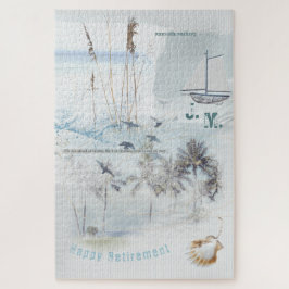 Beach Sand and Zee Collage Happy Retirement Legpuzzel