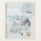 Beach Sand and Zee Collage met Initialen Planner (Voorkant)