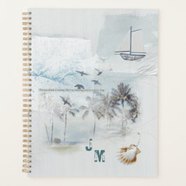 Beach Sand and Zee Collage met Initialen Planner